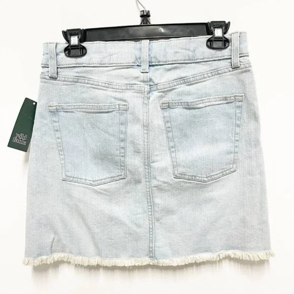 Wild Fable | NWOT Light Blue Raw Hem High-Rise Denim Mini Skirt Size 6 - Picture 2 of 9